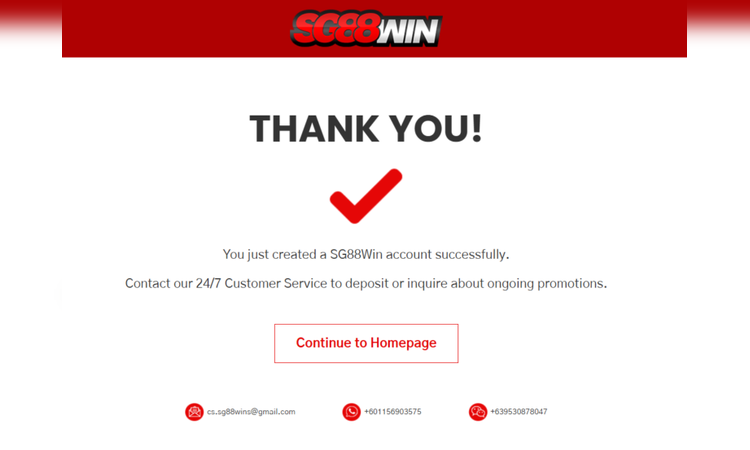 Successful Registration Form